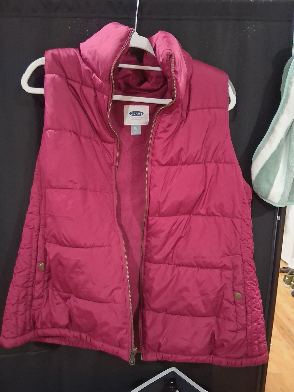 Old Navy Quilted Puffer Vest in Deep Pink